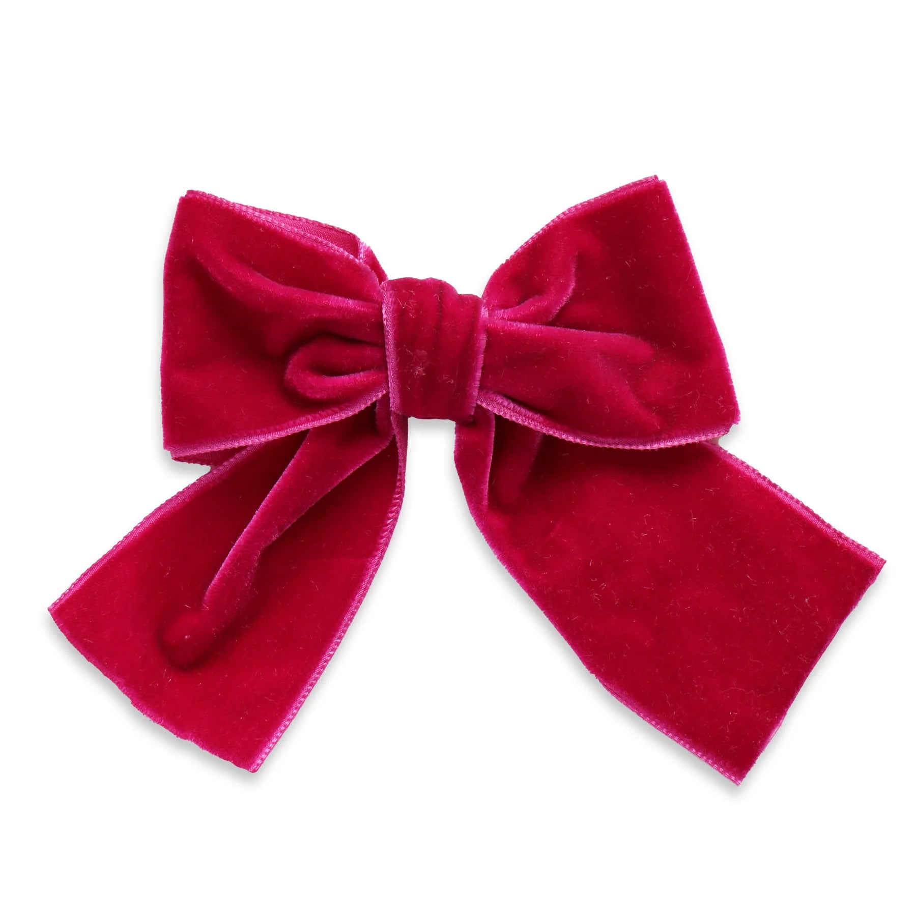 Big Velvet Sailor Bow -Snap Clip-Fuchsia