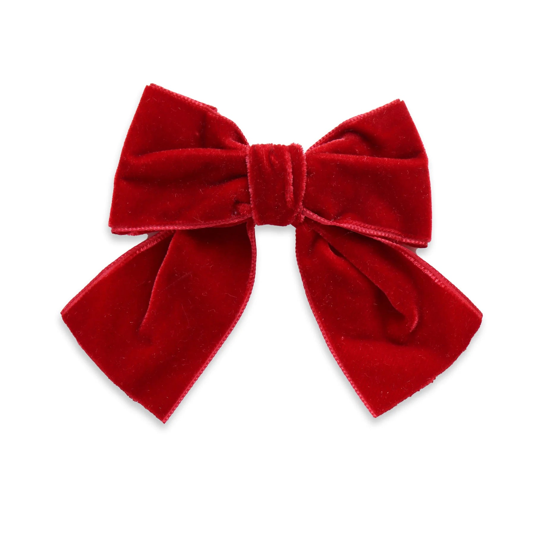 Big Velvet Sailor Bow -Snap Clip-Red