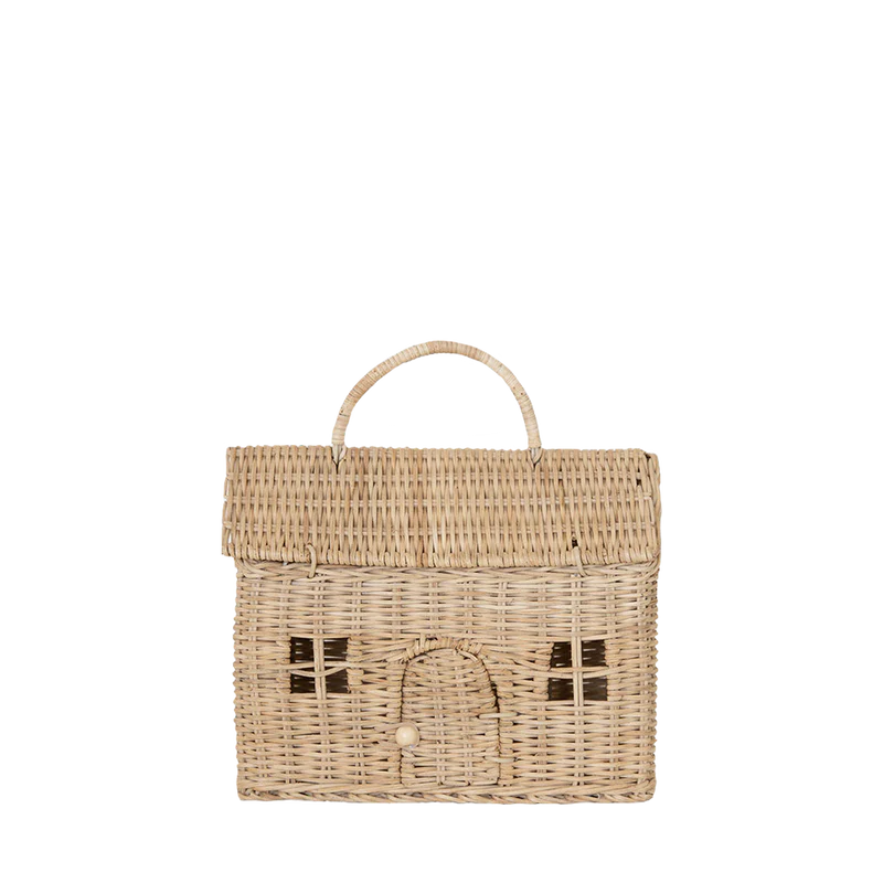 RATTAN CASA CLUTCH straw