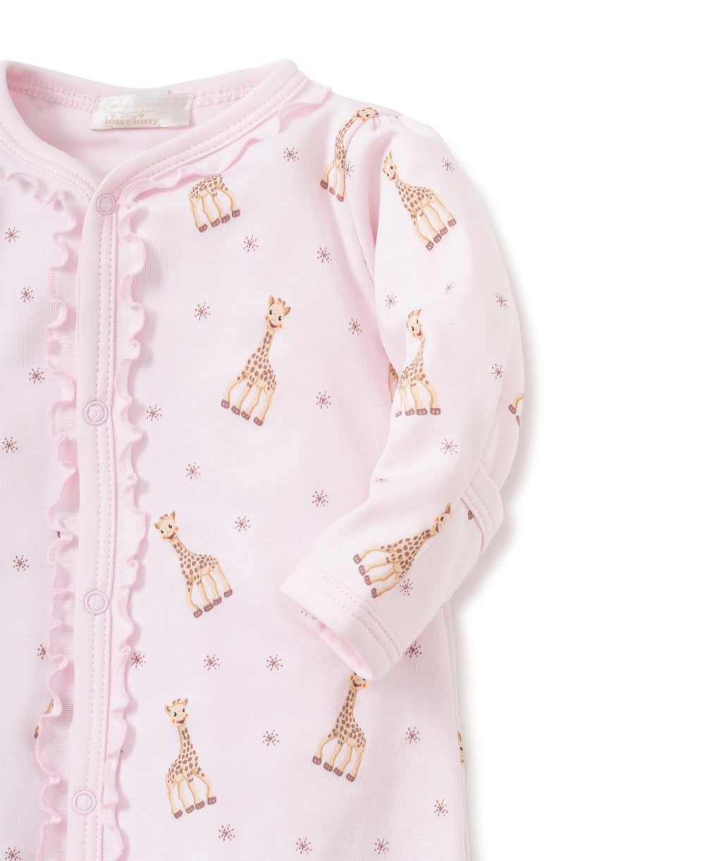 Sophie la Giraffe Print Footie Pink
