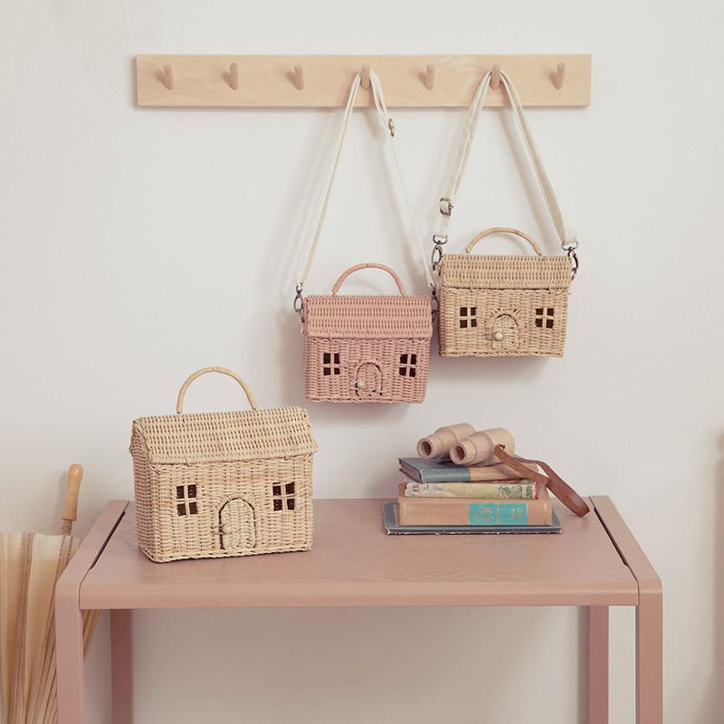 RATTAN CASA CLUTCH straw