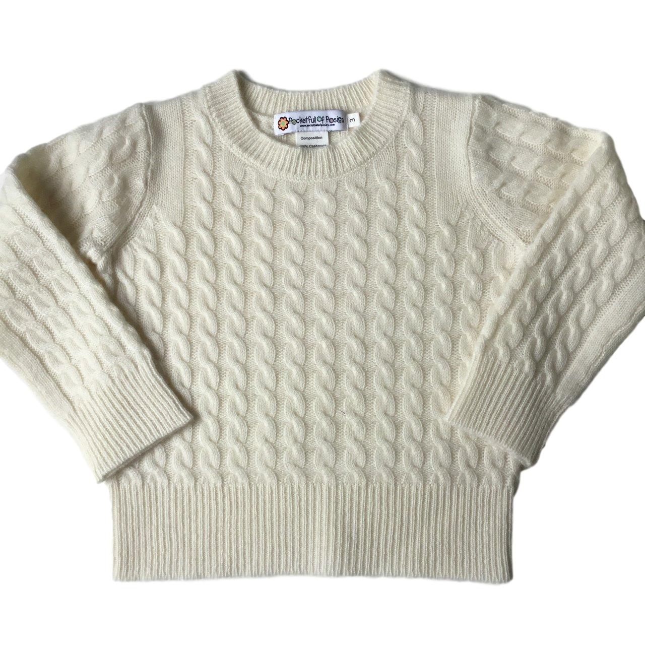 Pocket Full of Posies Cashmere Cable Sweater