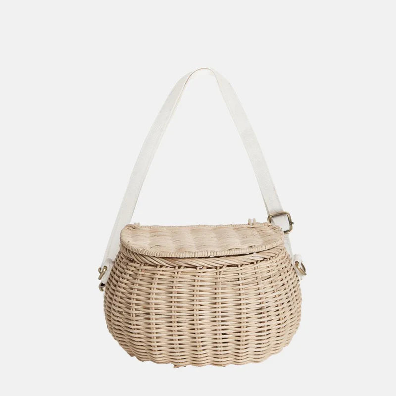 MINI CHARI RATTAN BAG straw
